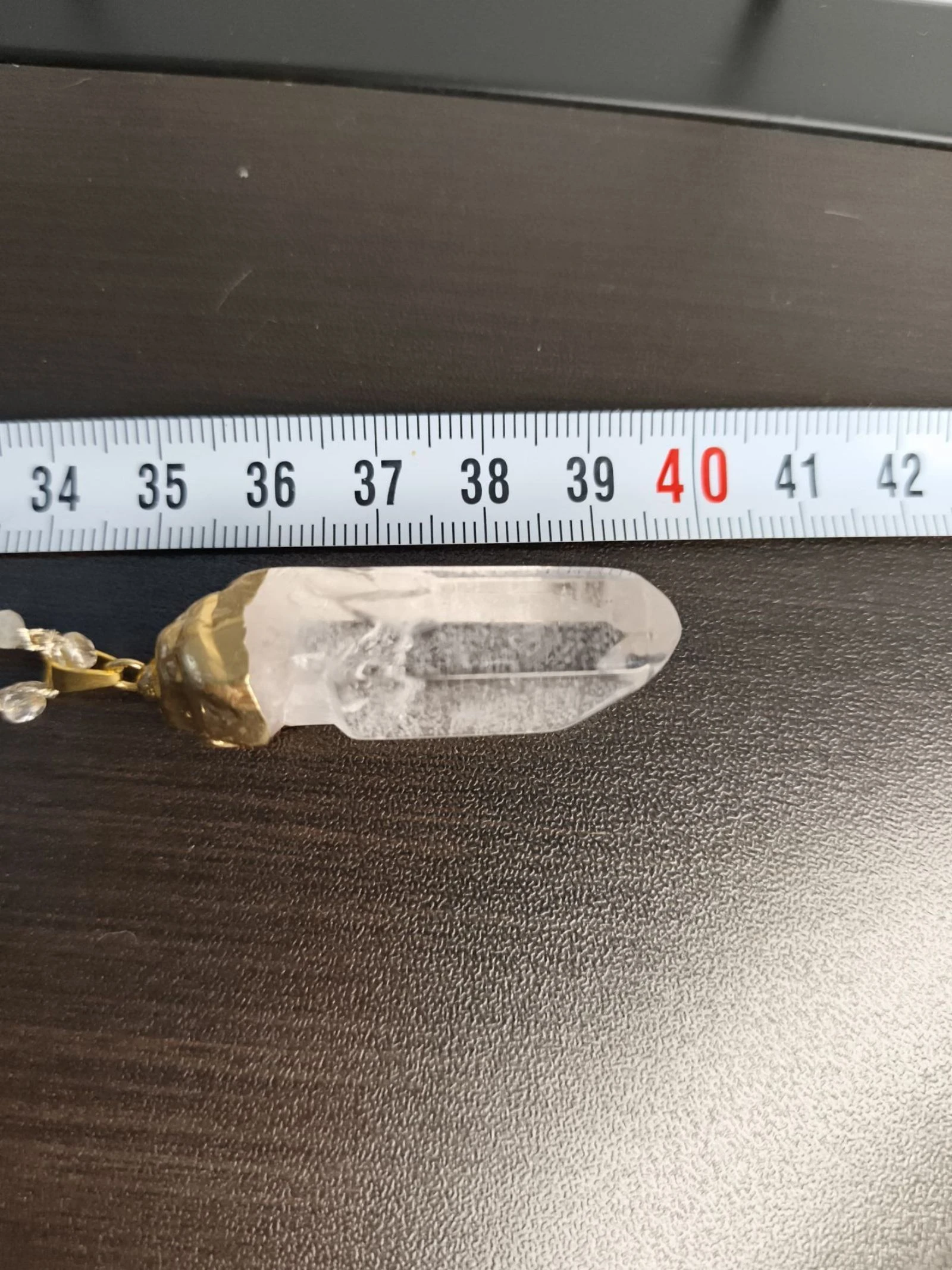 Colar longo de crochê com quartzo – photo 4